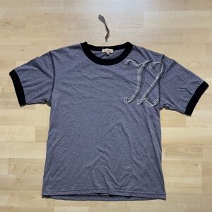 Casual Gray and Black Short Sleeve Tee